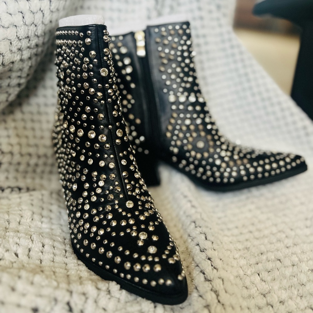 COPY - Beast Fashion Studded Black ankle Booties.  Never worn, brand new.  Size…